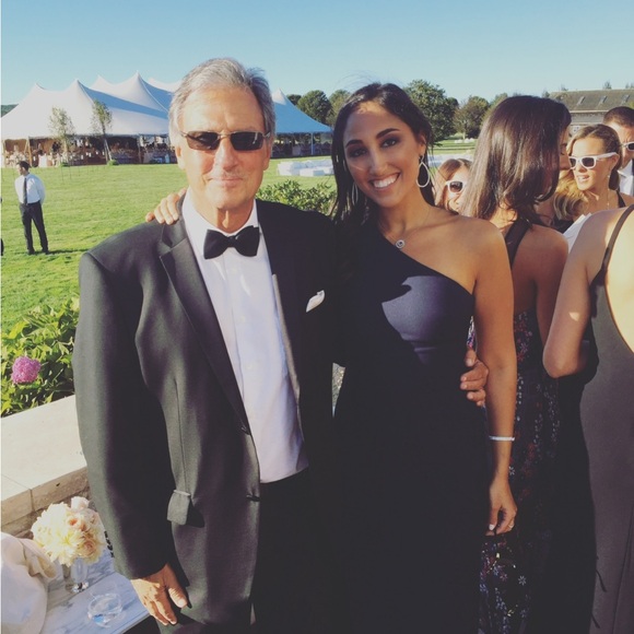 Elizabeth & James Navy Blue Off-Shoulder Dress - Picture 2 of 4